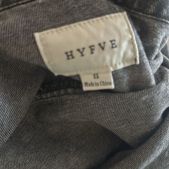 HYFVE Tess Acid Washed Distressed Denim Jacket in Black Denim 100% Cotton Size S - Picture 7 of 10